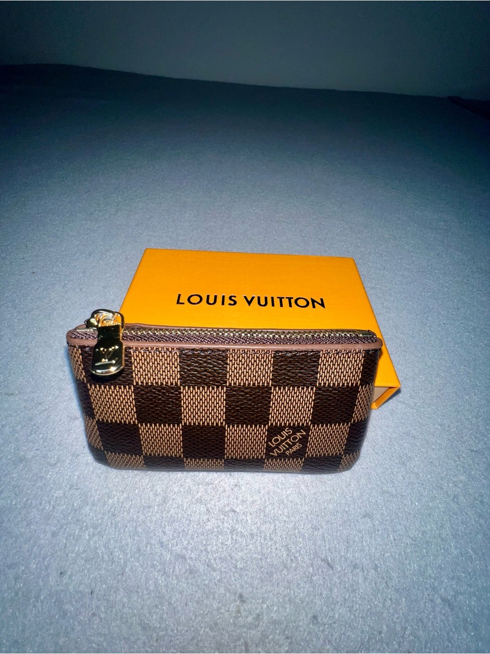 Louis Vuitton Damier Ebene Pochette Cles Key Pouch W/ Box & Dust Bag
